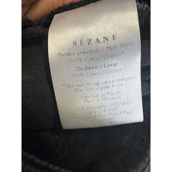 Sézane Black Wide-Leg Black Jeans Size FR 46 (US 12–14) Minimalist Chic - Picture 7 of 7